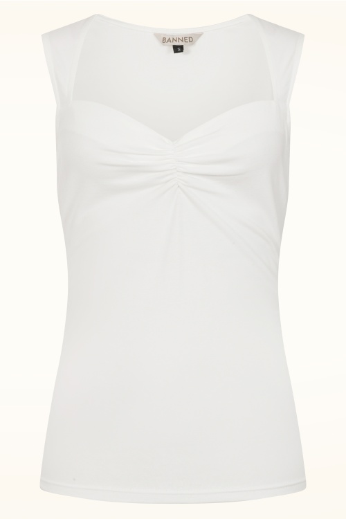 Banned Retro - Jade top in wit 2
