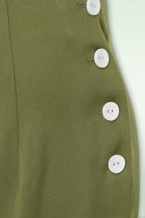 Banned Retro - Ottavia pantalon in olijfgroen 3