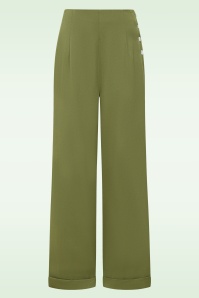 Banned Retro - Ottavia pantalon in olijfgroen
