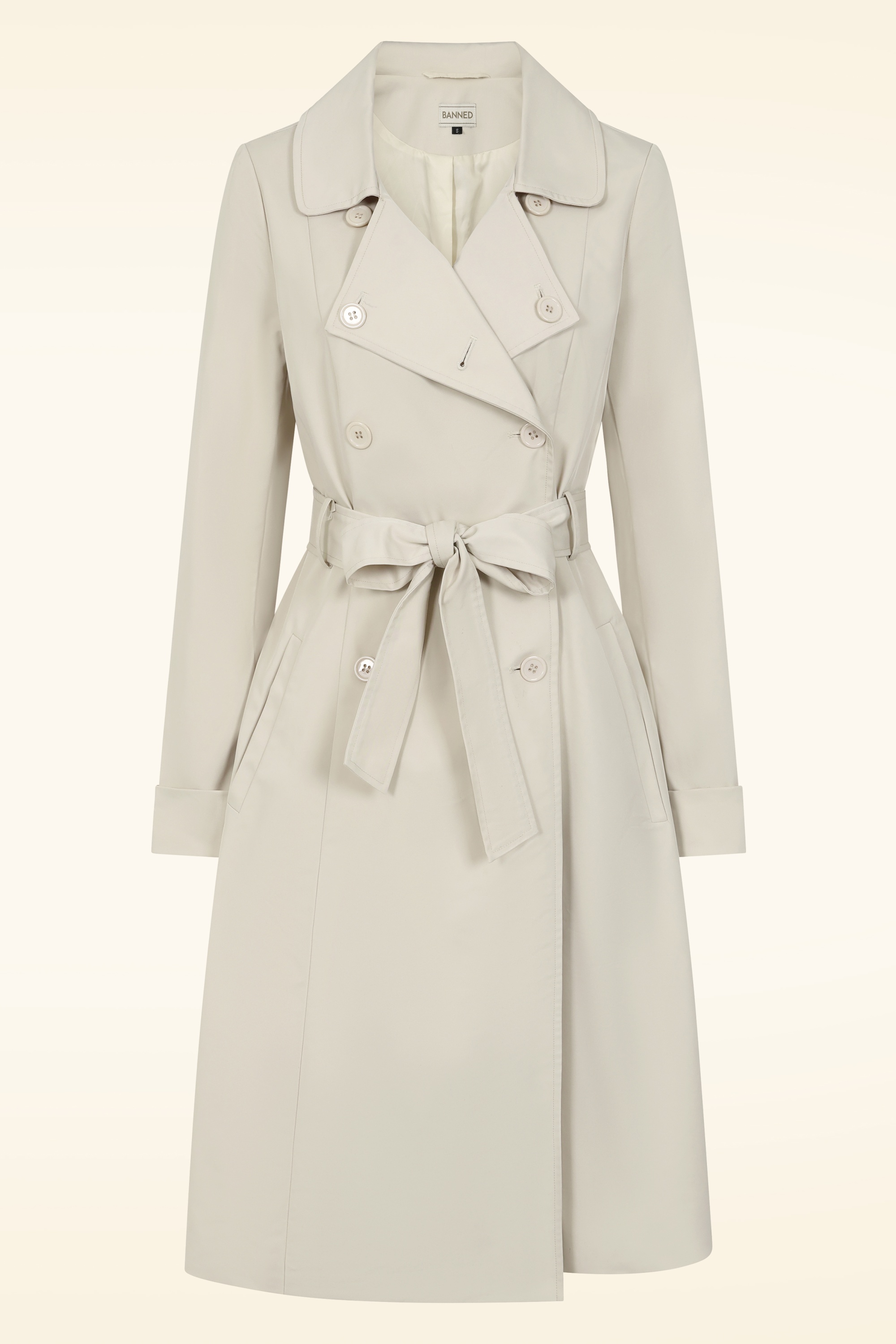 Banned Retro - Anita trenchcoat in beige  2