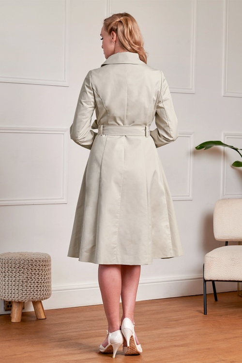 Banned Retro - Anita trenchcoat in beige  3