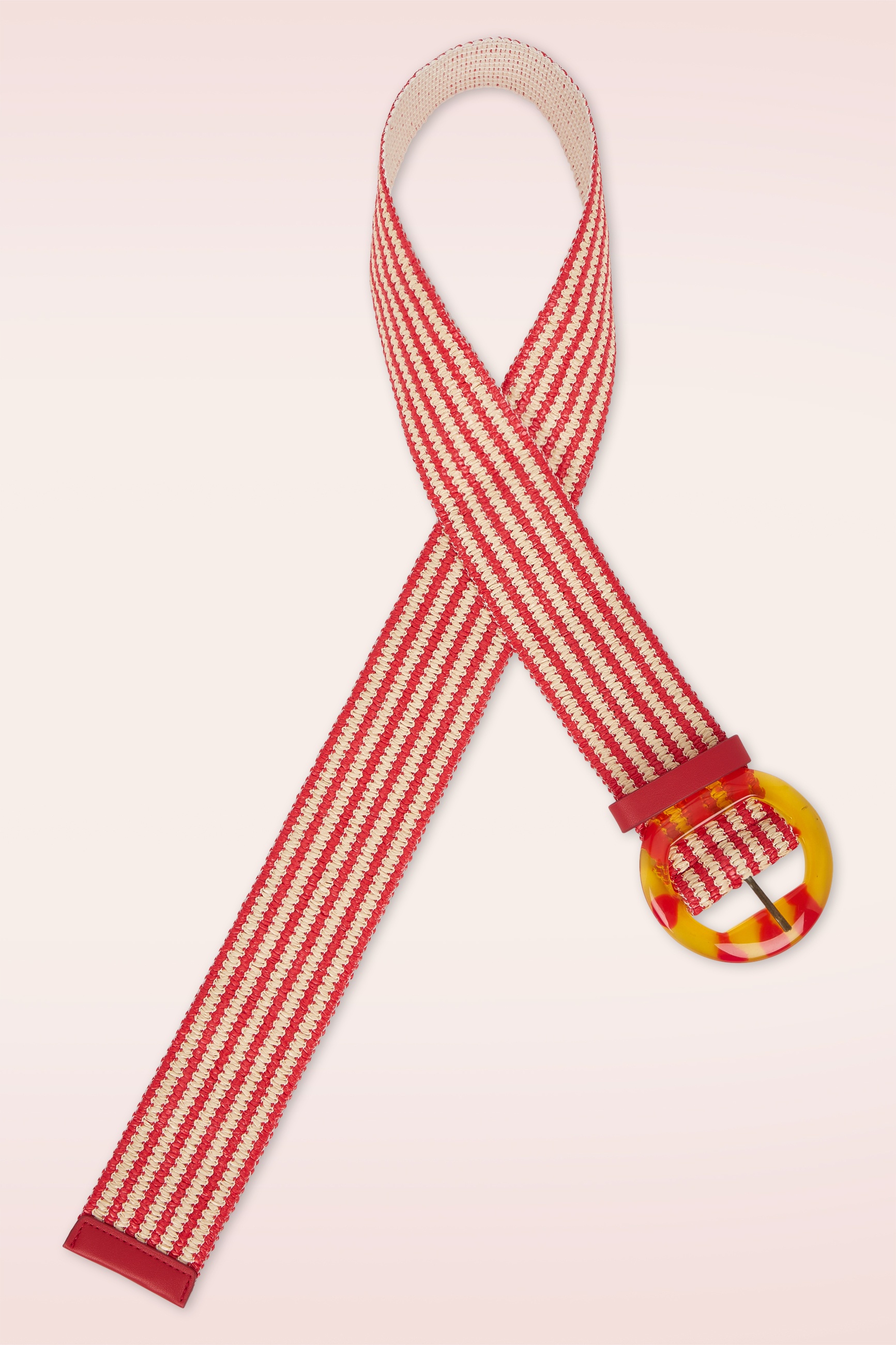 King Louie - Striped riem in chili rood