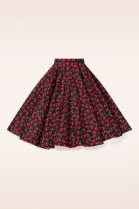 Topvintage Boutique Collection - Topvintage exclusive ~ Shelvia Cherry swing rok in zwart 3