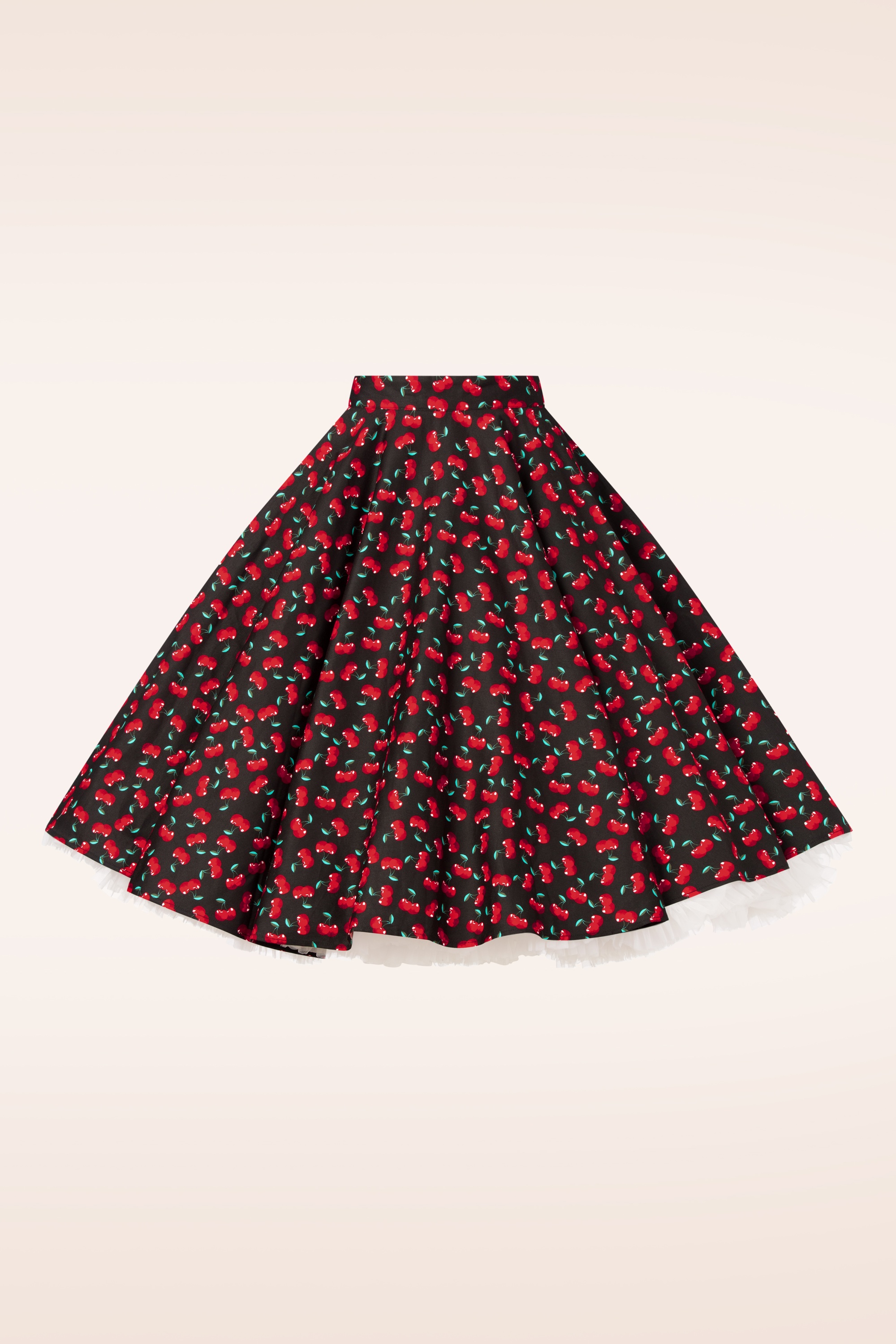 Topvintage Boutique Collection - Topvintage exclusive ~ Shelvia Cherry swing rok in zwart 3