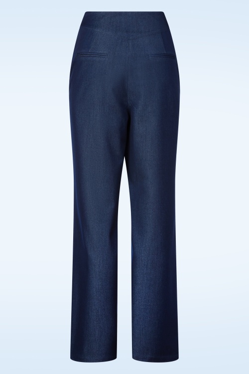 Topvintage Boutique Collection - Topvintage exclusive ~ Livia pantalon in marineblauw 5