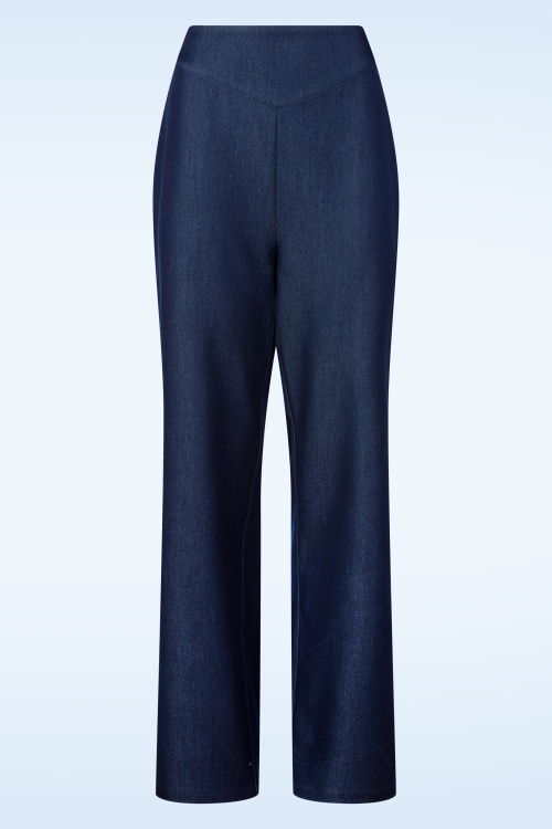 Topvintage Boutique Collection - Topvintage exclusive ~ Livia pantalon in marineblauw 2