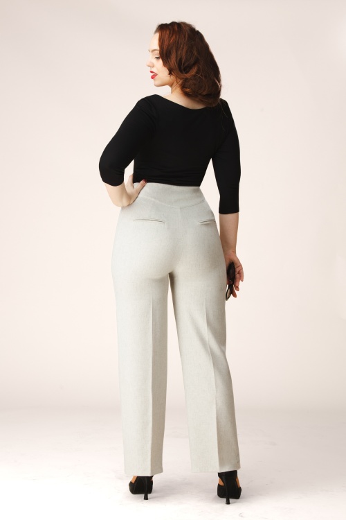 Topvintage Boutique Collection - Topvintage exclusive ~ Livia pantalon in beige 4