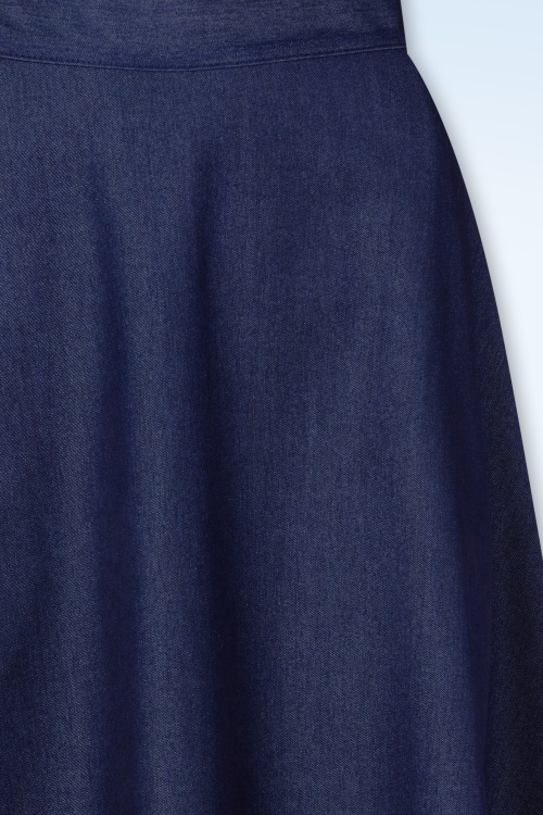 Topvintage Boutique Collection - Topvintage exclusive ~ Sylvie a-lijn rok in marineblauw 3