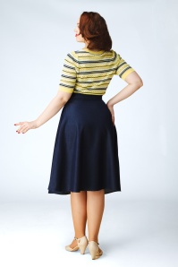 Topvintage Boutique Collection - Topvintage exclusive ~ Sylvie a-lijn rok in marineblauw 4
