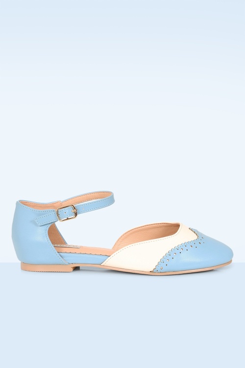 Banned Retro - Dapper Dancemates flats in babyblauw