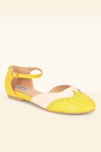 Banned Retro - Dapper Dancemates flats in geel 3
