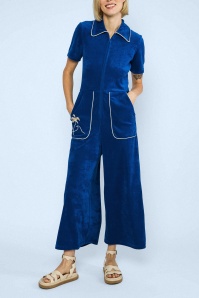 Blutsgeschwister - Renée Love Twist jumpsuit in summer 1970 blauw 2