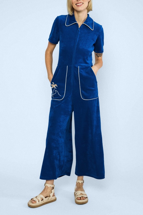Blutsgeschwister - Renée Love Twist jumpsuit in summer 1970 blauw 2