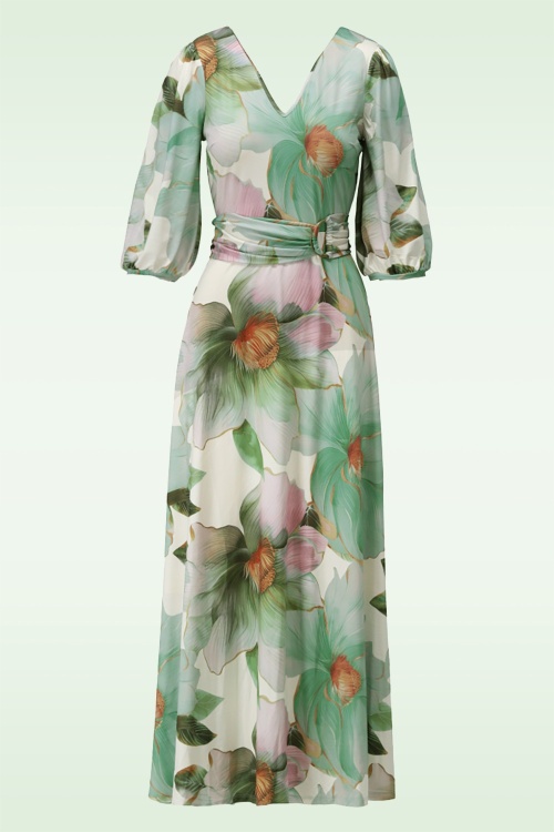 K-Design - Petal Promise maxi jurk in gebroken wit en multi