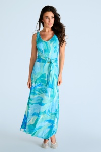 K-Design - Lucia maxi jurk in blauw 2