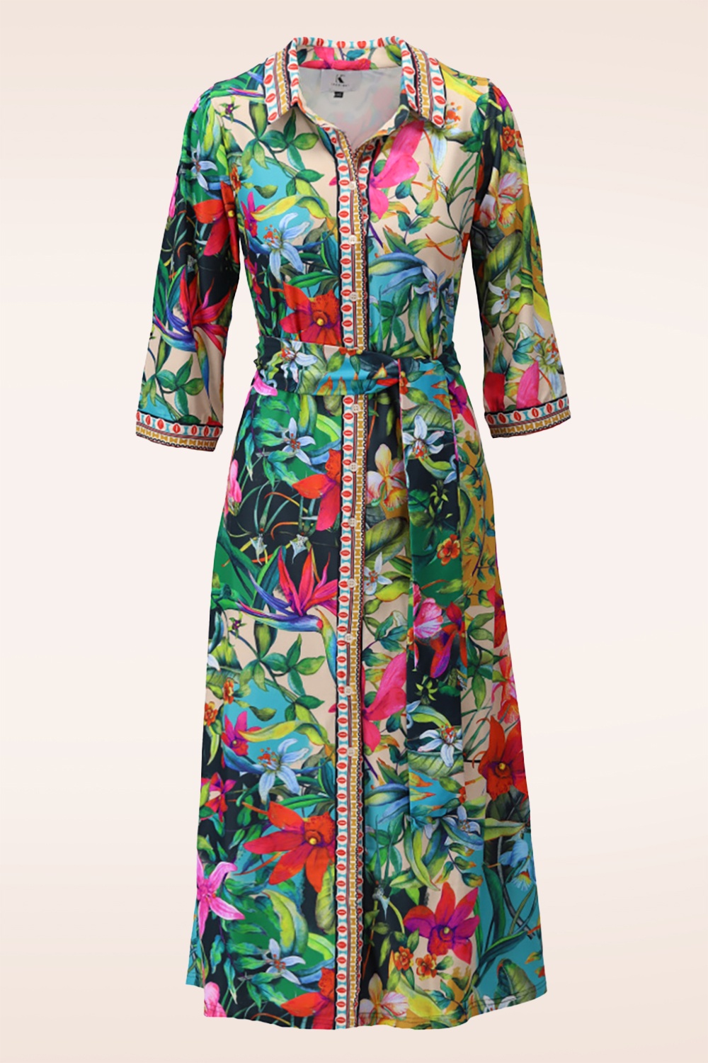 K-Design - Paradise Garden maxi jurk in multi