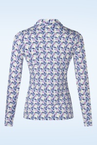 Surkana - Sara lange mouw blouse in blauw 3