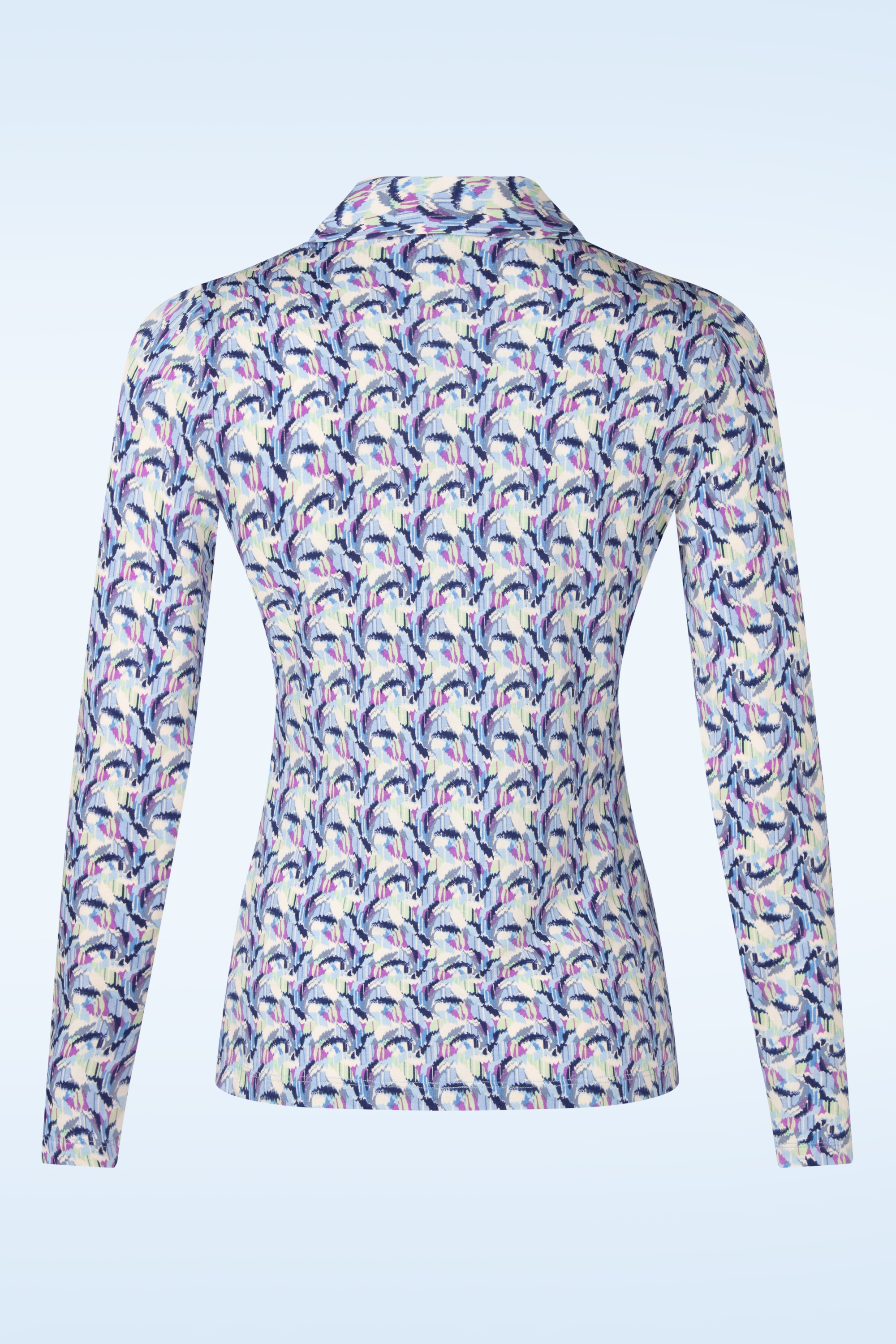 Surkana - Sara lange mouw blouse in blauw 3