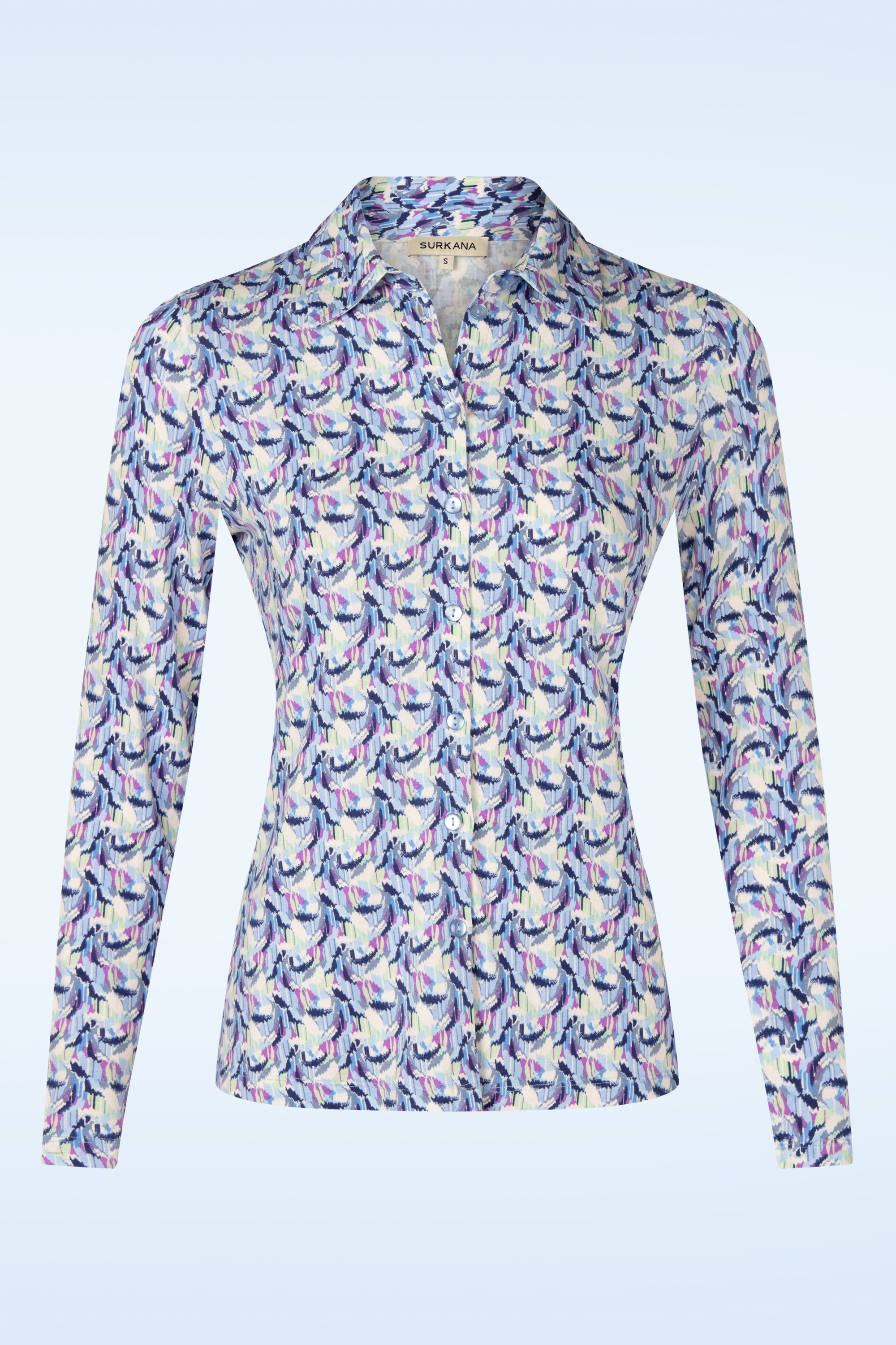 Surkana - Sara lange mouw blouse in blauw