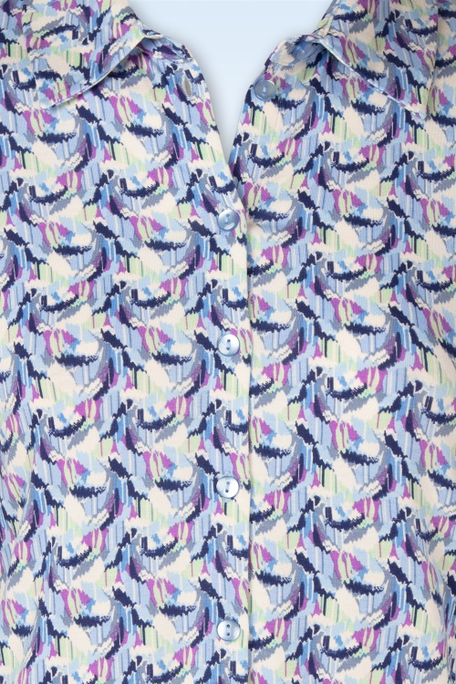 Surkana - Sara lange mouw blouse in blauw 2