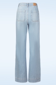 Surkana - Maureen wide leg broek in hemelsblauw 3