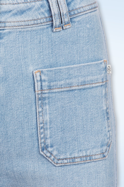 Surkana - Maureen wide leg broek in hemelsblauw 2