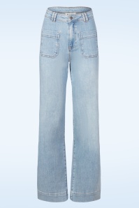 Surkana - Maureen wide leg broek in hemelsblauw