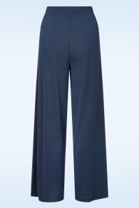 Surkana - Stacy pantalon met wijde pijpen in marineblauw 3