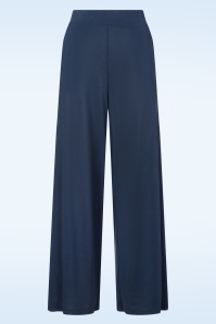 Surkana - Stacy pantalon met wijde pijpen in marineblauw