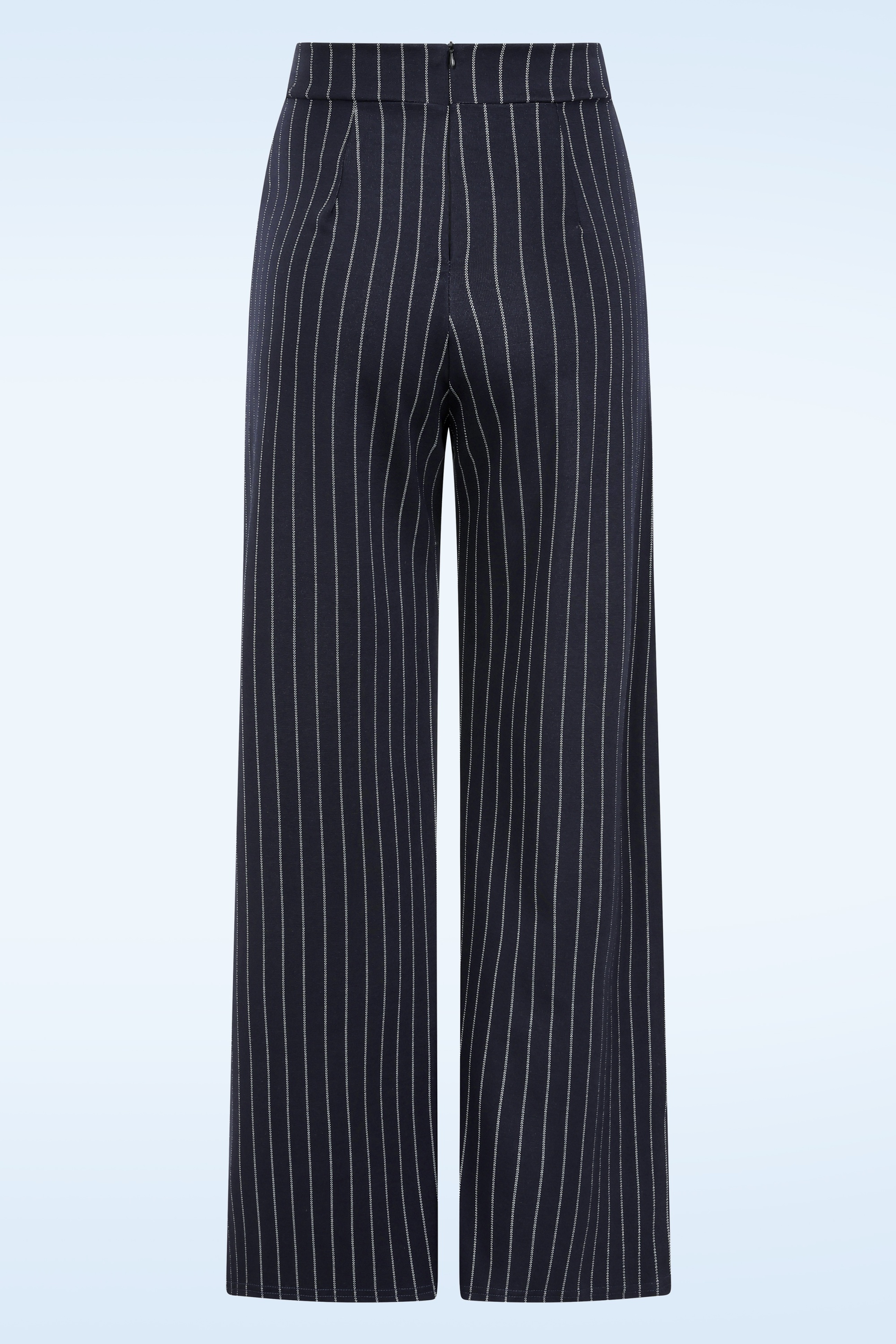 Vintage Chic for Topvintage - Topvintage exclusive ~ Bonnie pinstripe pantalon in marineblauw 3