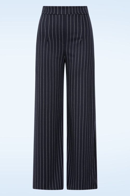 Vintage Chic for Topvintage - Topvintage exclusive ~ Bonnie pinstripe pantalon in marineblauw