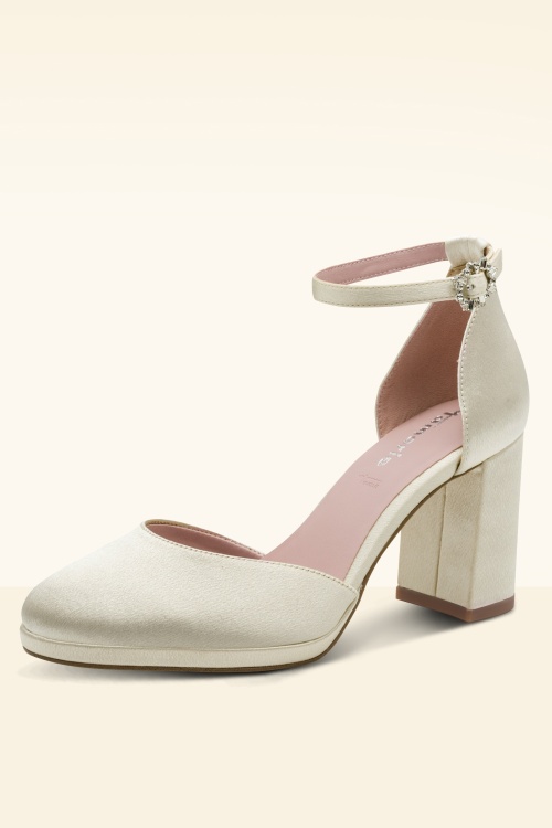 Tamaris - I Do Satin pumps in pearly crème 3