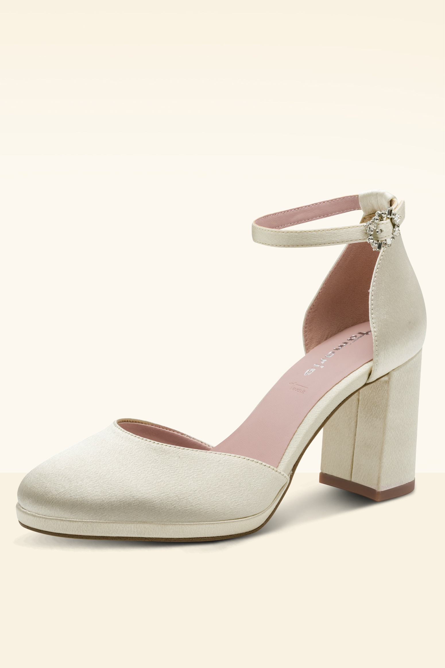 Tamaris - I Do Satin pumps in pearly crème 3