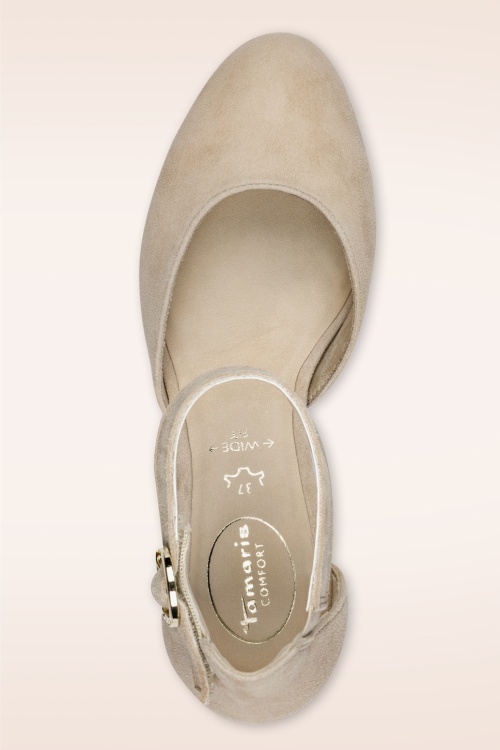 Tamaris - Tiffany Suede pumps in beige 3