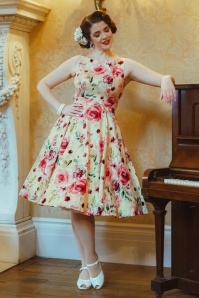 Hearts & Roses - Johanna Rose swing jurk in geel en rood