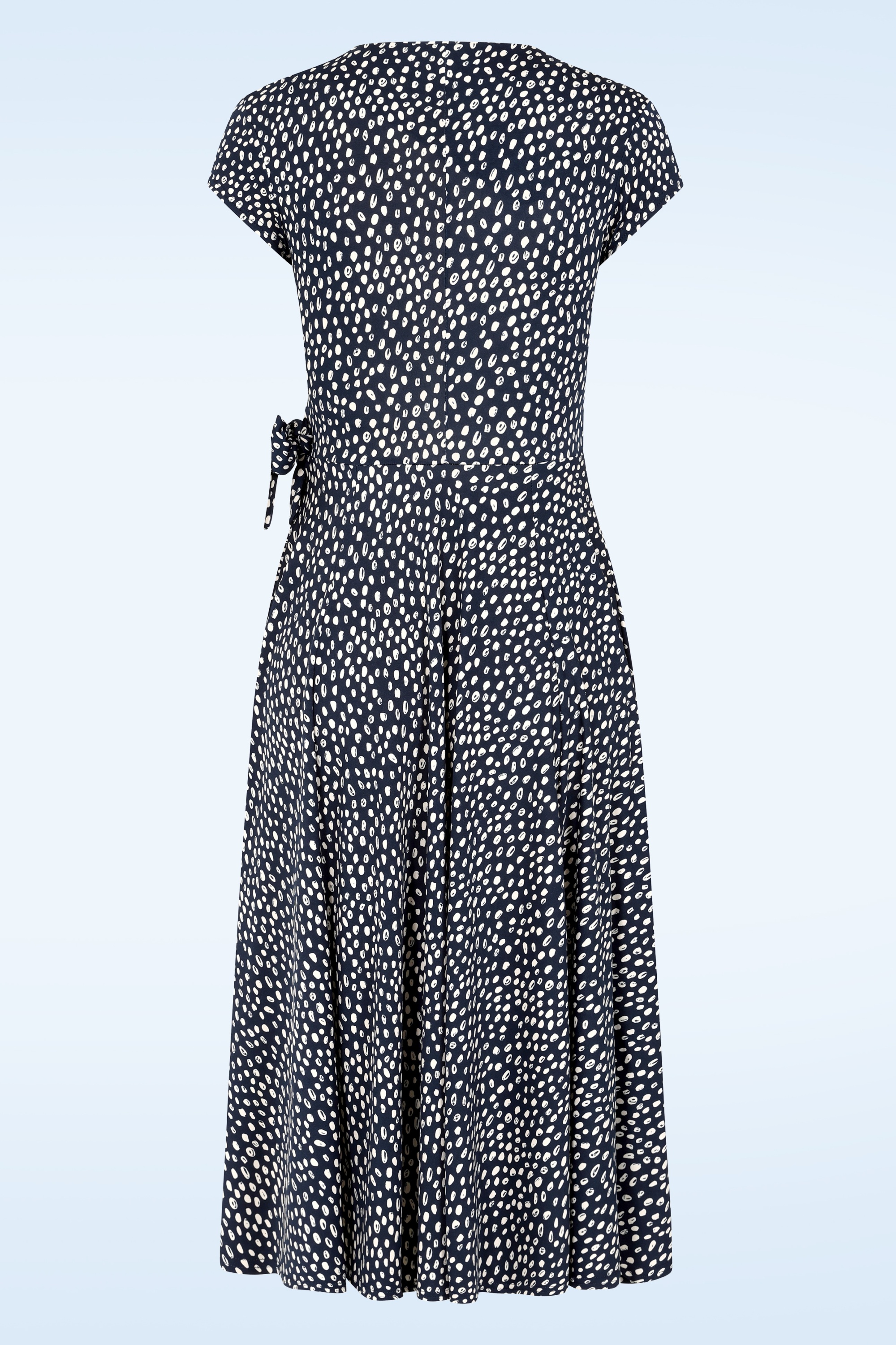 Vintage Chic for Topvintage - Topvintage exclusive ~ Layla Cross Over Dress in navy en gebroken wit 3