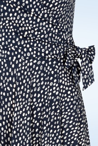 Vintage Chic for Topvintage - Topvintage exclusive ~ Layla Cross Over Dress in navy en gebroken wit 2