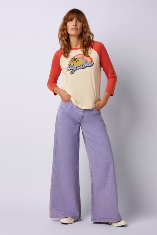 King Louie - Peppa Colored denim broek in lila 2
