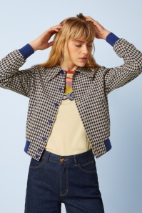 King Louie - Isa Pretty Check jacket in mazarine 4
