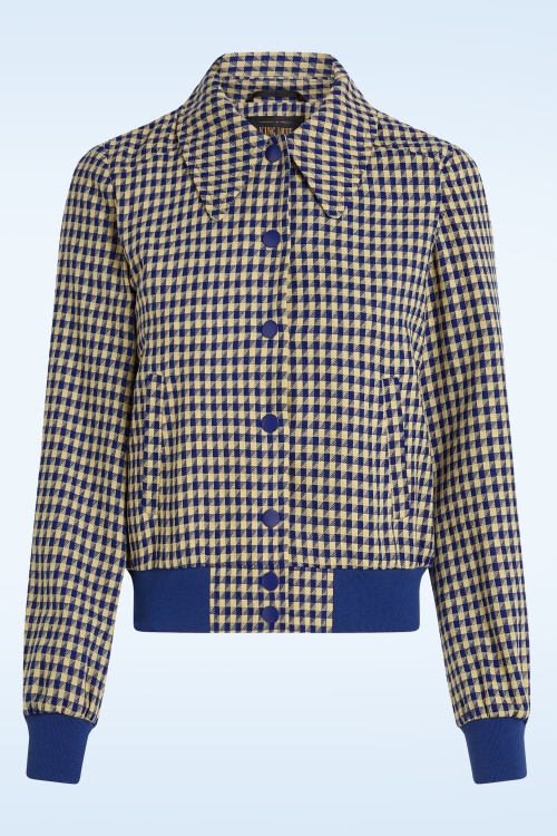 King Louie - Isa Pretty Check jacket in mazarine 2