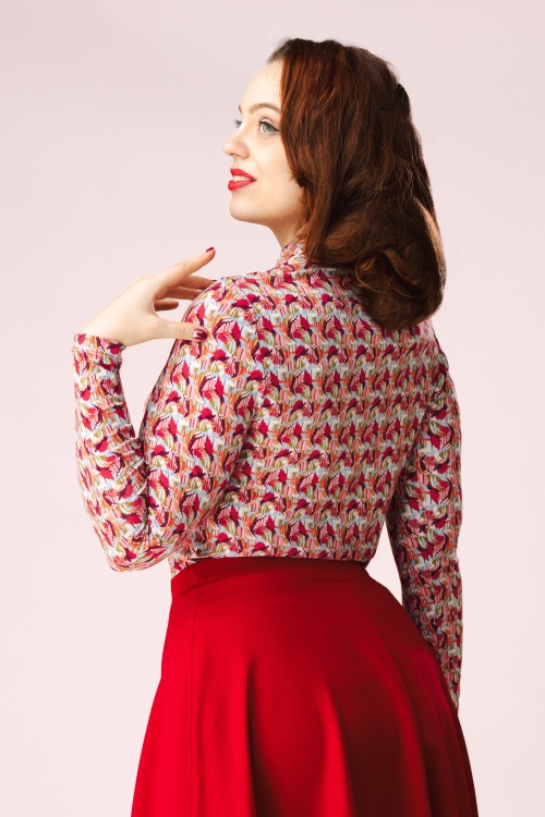 Surkana - Sara lange mouw blouse in multi 4