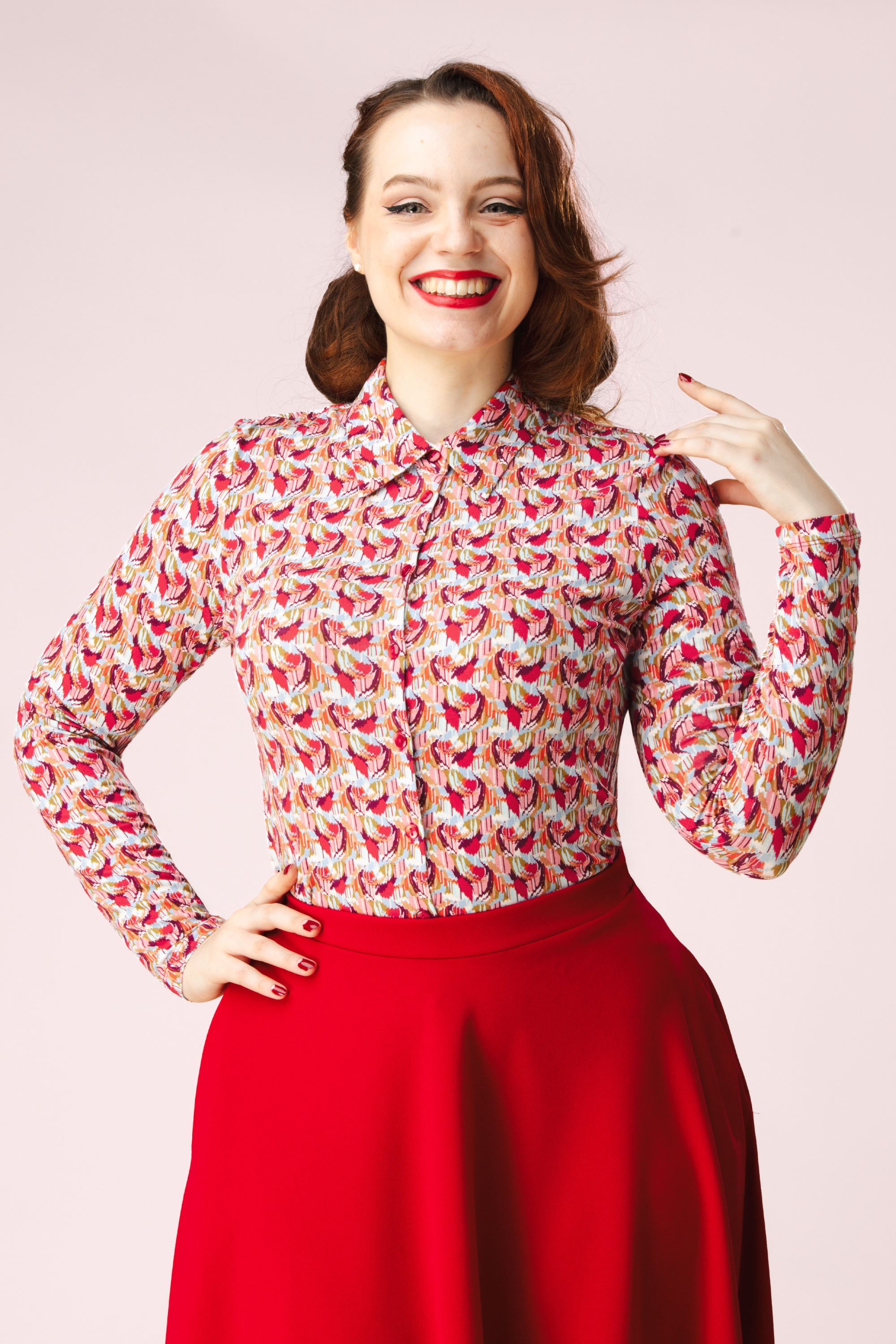 Surkana - Sara lange mouw blouse in multi