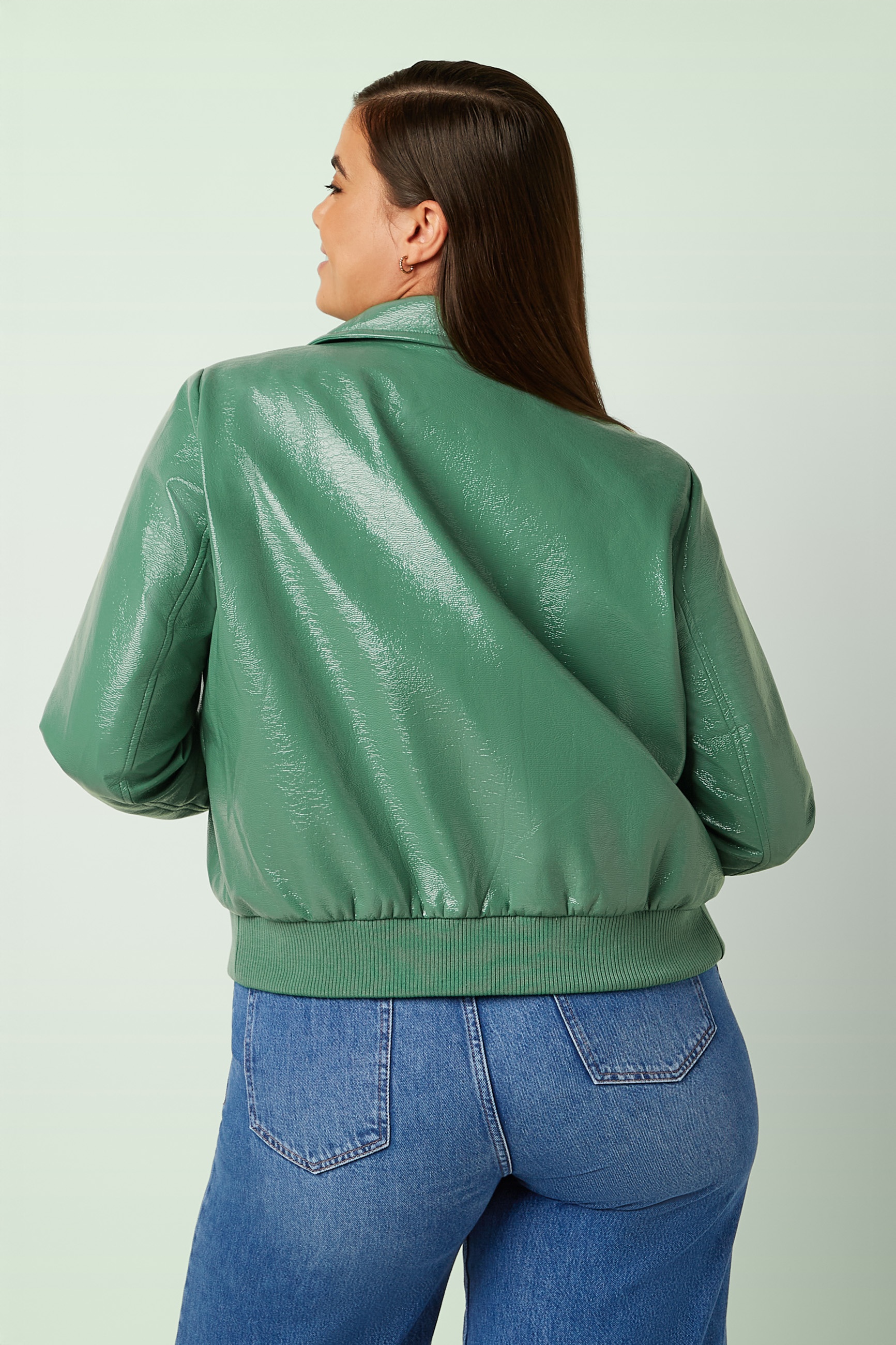 King Louie - Isa Shine jacket in neptune groen 3