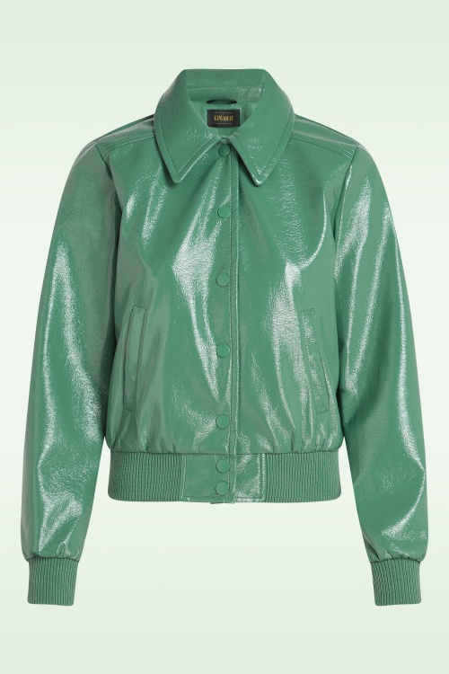 King Louie - Isa Shine jacket in neptune groen 2