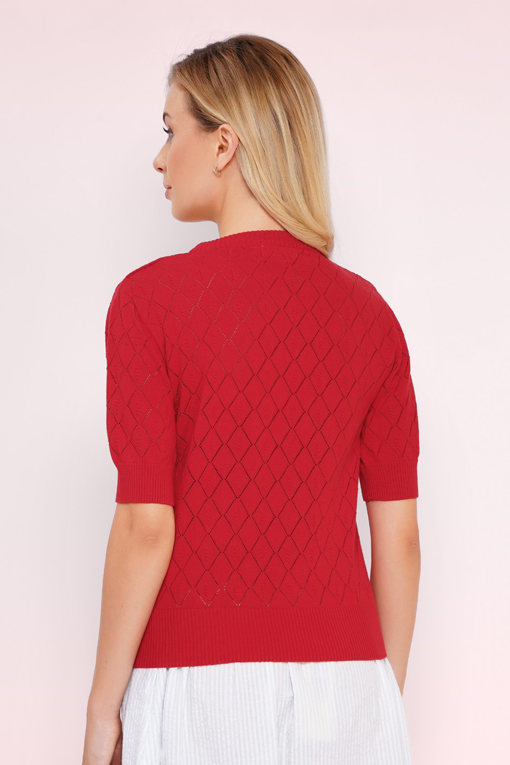 Circus - Ivy katoenen gebreide top in rood 3