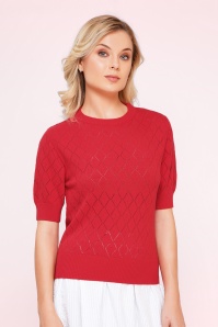 Circus - Ivy katoenen gebreide top in rood