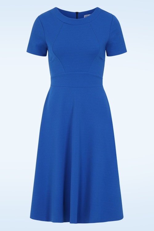 Vintage Chic for Topvintage - Topvintage exclusive ~ Julie swing jurk in koningsblauw