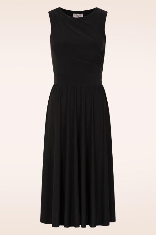 Vintage Chic for Topvintage - Topvintage exclusive ~ Sophie Slinky swing jurk in zwart