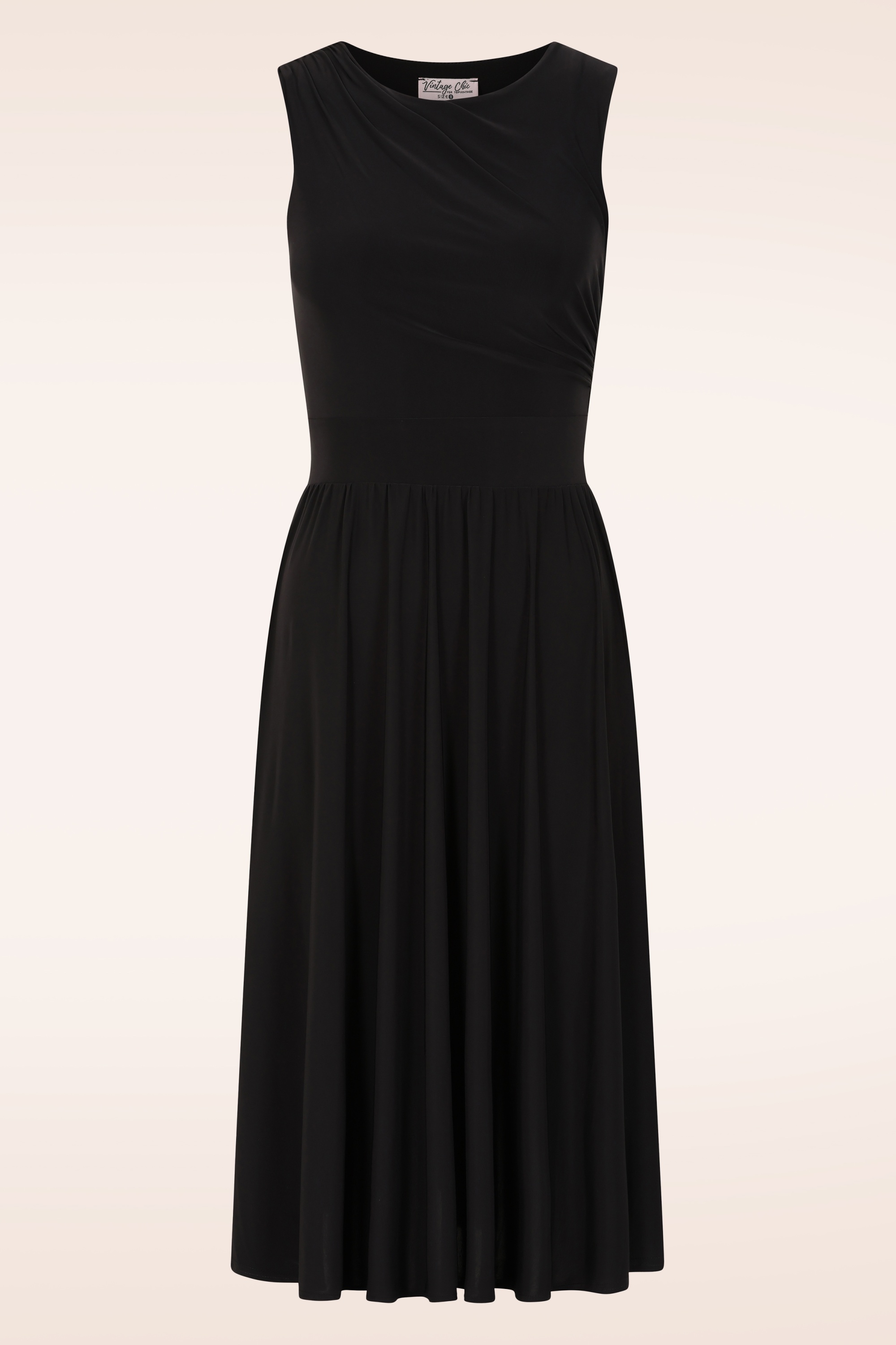 Vintage Chic for Topvintage - Topvintage exclusive ~ Sophie Slinky swing jurk in zwart