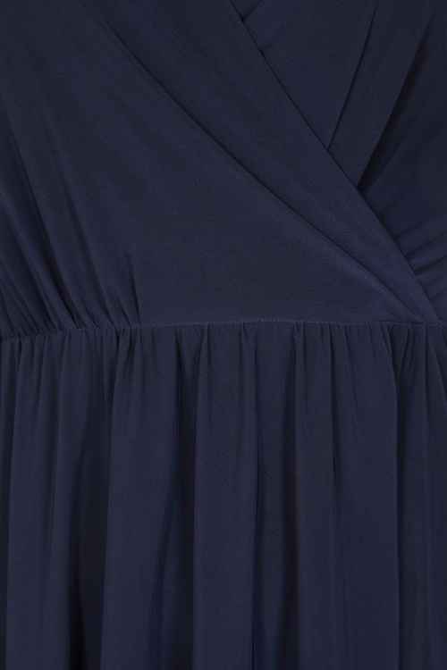 Vintage Chic for Topvintage - Topvintage exclusive ~ Marina slinky swing jurk in marineblauw 2